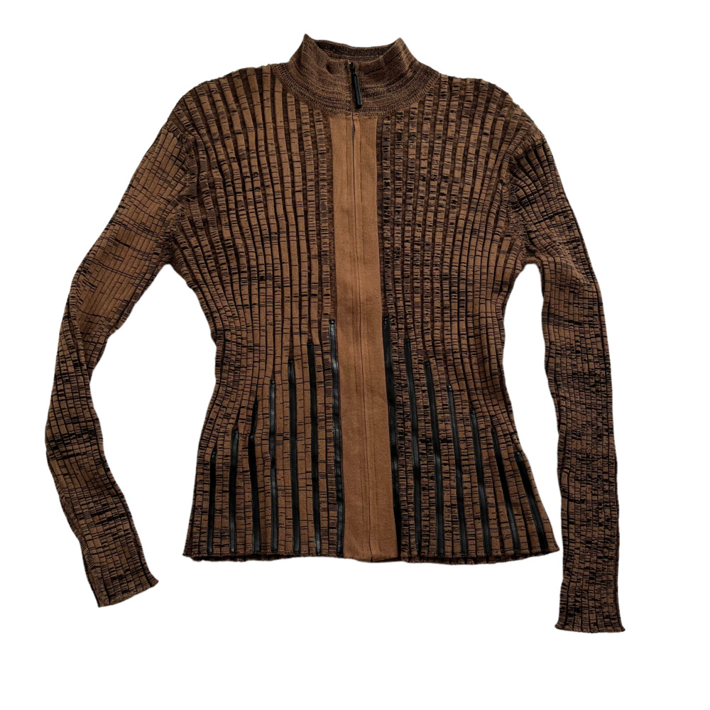 Jamie Sadock Ribbed Textured Golf Zip-up Sweater Jacket Women Size L